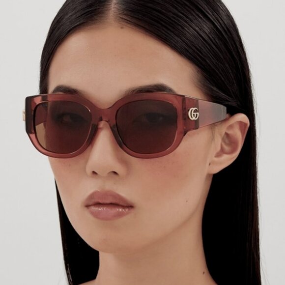 NEW GUCCI SUNGLASSES WOMEN RED ROUND GUCCI GG1599SA 003 - Picture 1 of 11